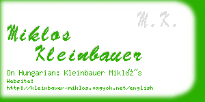 miklos kleinbauer business card